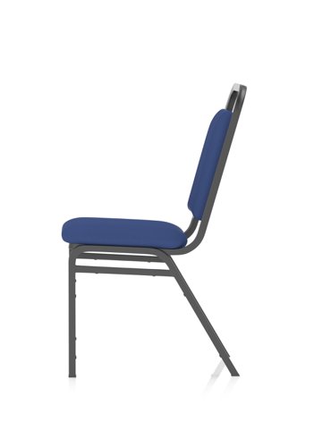 80410DY - Banqueting Stacking Visitor Chair Black Frame Blue Fabric BR000197