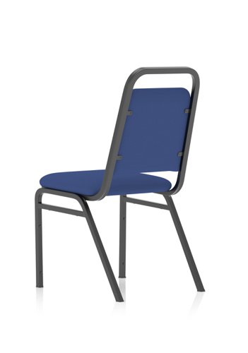 Banqueting Stacking Visitor Chair Black Frame Blue Fabric (Priced at an MOQ of 4)