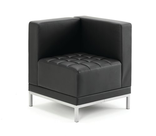 Infinity Modular Corner Unit Sofa Chair Black Bonded Leather