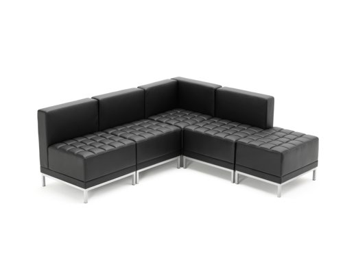 Infinity Modular Corner Unit Sofa Black Soft Bonded Leather BR000198