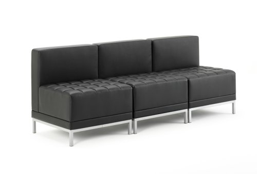 Infinity Modular Straight Back Sofa Black Soft Bonded Leather BR000200  60827DY
