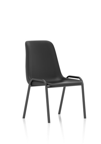 BR000202 Polly Stacking Visitor Chair Black Polypropylene (MOQ of 4 - Priced Individually)