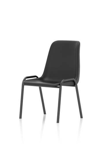 BR000202 Polly Stacking Visitor Chair Black Polypropylene