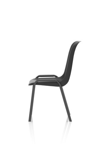 BR000202 Polly Stacking Visitor Chair Black Polypropylene