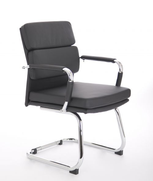 Advocate Visitor Chair Black Bonded, Office Visitor Chairs Uk