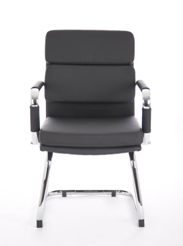 Advocate Visitor Chair Black Soft Bonded Leather With Arms