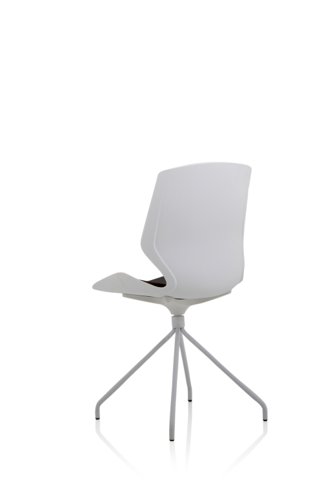 BR000208 Florence Spindle White Frame Dark Grey Fabric Seat Visitor Chair
