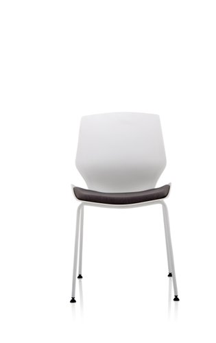 Florence White Frame Grey Fabric Visitor Chair RTC