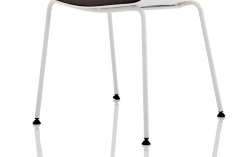 BR000209 Florence White Frame Dark Grey Fabric Visitor Chair