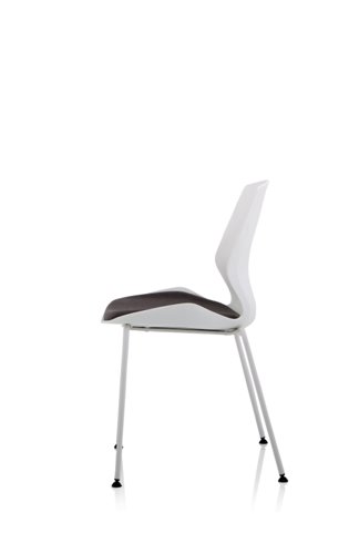 Florence White Frame Dark Grey Fabric Visitor Chair
