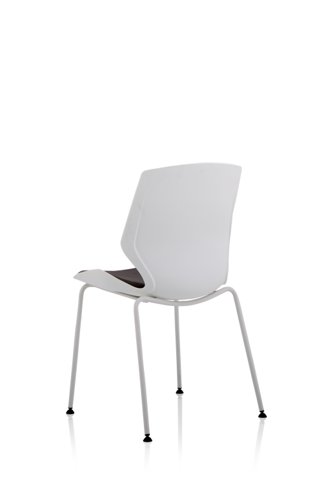 Florence White Frame Dark Grey Fabric Visitor Chair BR000209  59826DY