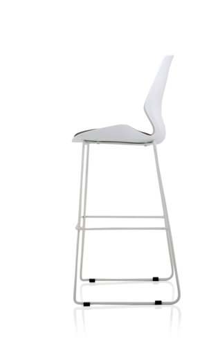 Florence White Frame High Stool Grey Fabric BR000210  60799DY