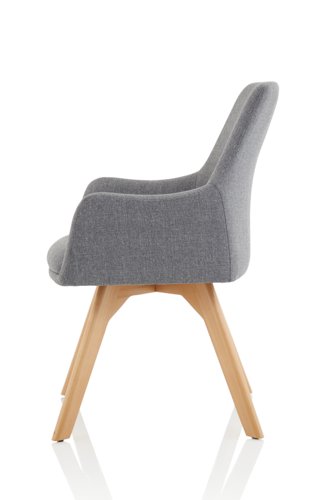 Carmen Grey Fabric Wooden Leg Chair