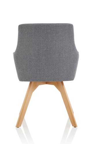 BR000224 Carmen Grey Fabric Wooden Leg Chair