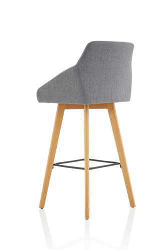 Carmen Grey Fabric Wooden Leg High Stool BR000225 Visitors Chairs 82104DY