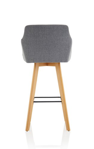 Carmen Grey Fabric Wooden Leg High Stool BR000225 82104DY Buy online at Office 5Star or contact us Tel 01594 810081 for assistance