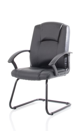 60778DY | The Bella is a great budget chair with a robust cantilever frame . The high backrest and seat are upholstered in a durable and comfortable Soft Bonded Leather that is finished with a stitch detail. A robust cantilever frame on the chair and the tough fixed armrests give extra strength to the chair. The Bella cantilever is the perfect solution for executive styling at outstanding value.