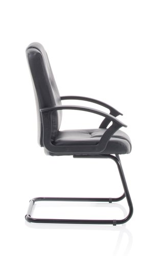 Bella Black Leather Cantilever with Black Frame BR000300 Visitors Chairs 60778DY