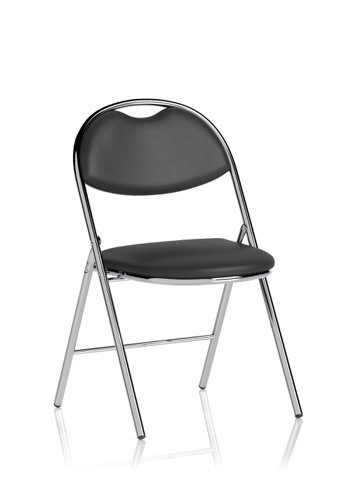 Milan Folding Black Vinyl Chrome Frame Chair Moq Of 4 Priced Individually