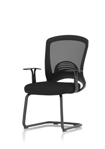 Astro Mesh Back Visitor Chair Cantilever Leg Bespoke Fabric Seat Black - BR000307  16771DY