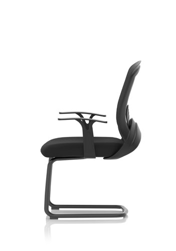 Astro Mesh Back Visitor Chair Cantilever Leg Bespoke Fabric Seat Black - BR000307 Dynamic
