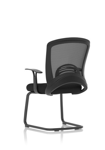 Astro Mesh Back Visitor Chair Cantilever Leg Bespoke Fabric Seat Black - BR000307 Visitors Chairs 16771DY