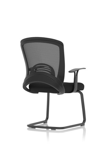 Astro Mesh Back Visitor Chair Cantilever Leg Bespoke Fabric Seat Black - BR000307 Dynamic