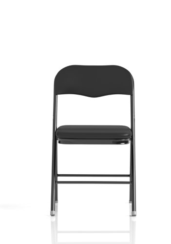 Sicily Black PU Black Frame Folding Chair (MOQ of 4 - Priced Individually)