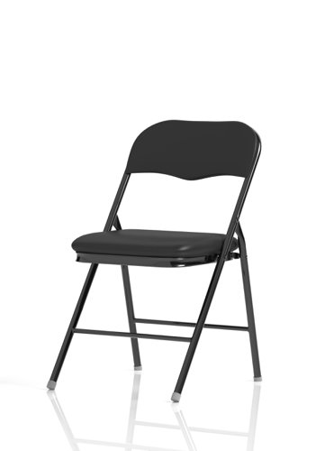 Sicily Black PU Black Frame Folding Chair (MOQ of 4 - Priced Individually)