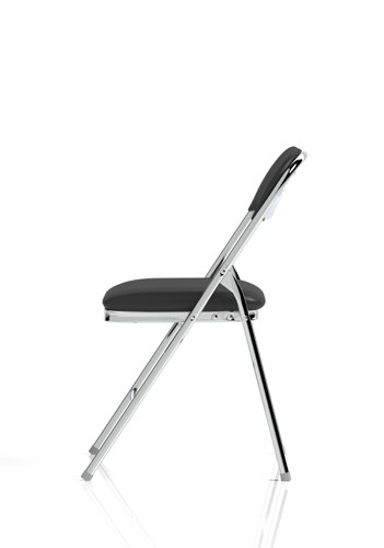 Sicily Black PU Chrome Frame Folding Chair (MOQ of 4 - Priced Individually)