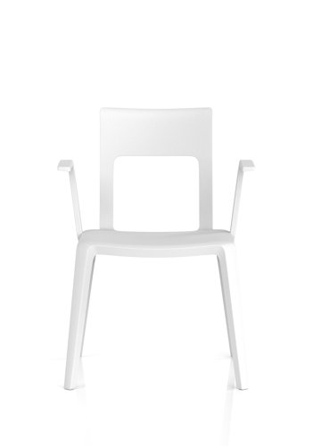 Nest Edge Stacking Cafe & Bistro Chair White with Arms