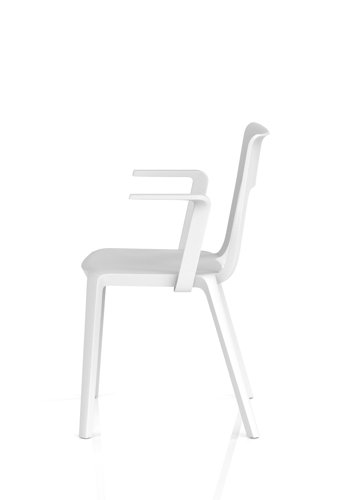 Nest Edge Stacking Cafe & Bistro Chair White with Arms