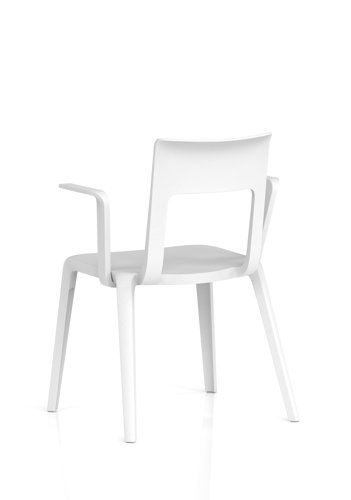 Nest Edge Stacking Cafe & Bistro Chair White with Arms