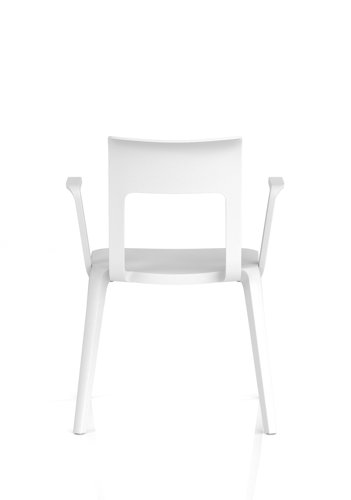 Nest Edge Stacking Cafe & Bistro Chair White with Arms