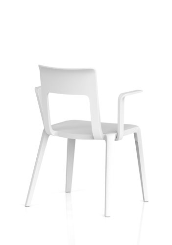 Nest Edge Stacking Cafe & Bistro Chair White with Arms