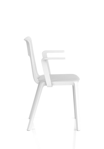 Nest Edge Stacking Cafe & Bistro Chair White with Arms