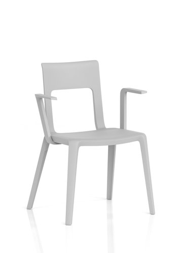 Nest Edge Stacking Cafe & Bistro Chair Grey with Arms