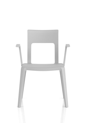 Nest Edge Stacking Cafe & Bistro Chair Grey with Arms