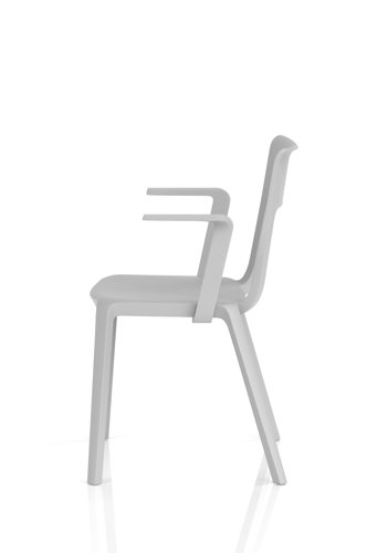 Nest Edge Stacking Cafe & Bistro Chair Grey with Arms