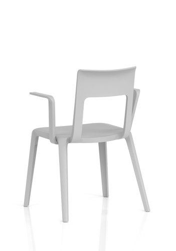 Nest Edge Stacking Cafe & Bistro Chair Grey with Arms