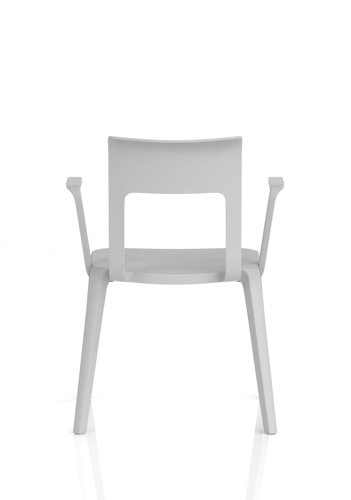 Nest Edge Stacking Cafe & Bistro Chair Grey with Arms