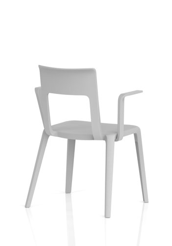 Nest Edge Stacking Cafe & Bistro Chair Grey with Arms