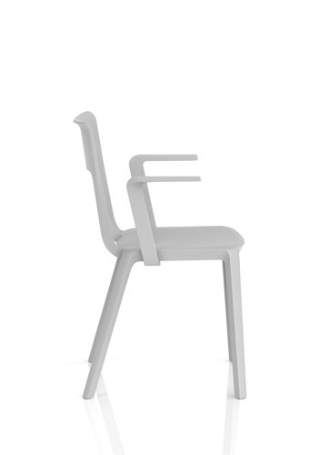 Nest Edge Stacking Cafe & Bistro Chair Grey with Arms