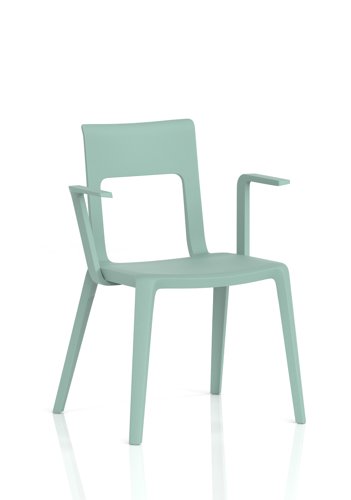 Nest Edge Stacking Cafe & Bistro Chair Green with Arms