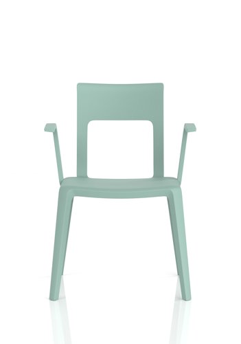 Nest Edge Stacking Cafe & Bistro Chair Green with Arms