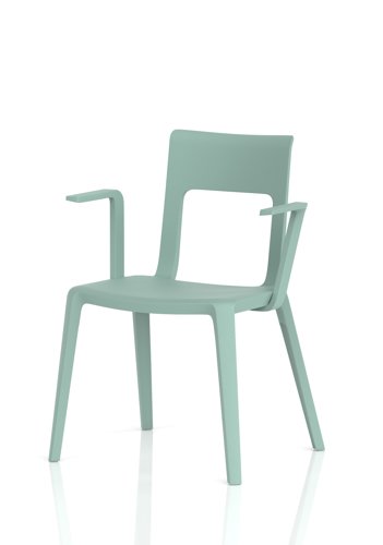 Nest Edge Stacking Cafe & Bistro Chair Green with Arms