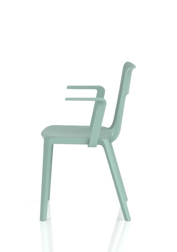 Nest Edge Stacking Cafe & Bistro Chair Green with Arms