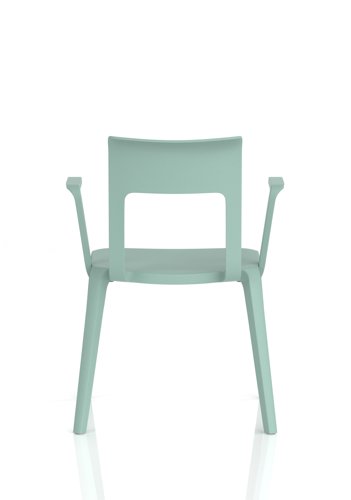 Nest Edge Stacking Cafe & Bistro Chair Green with Arms