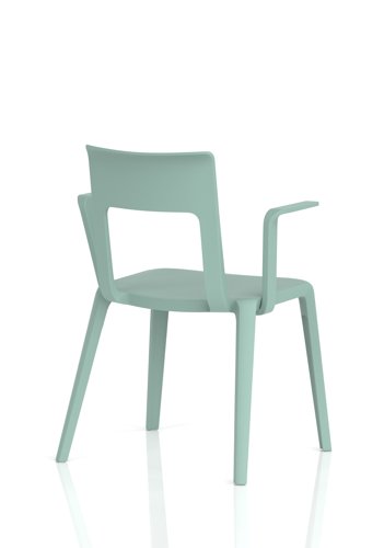Nest Edge Stacking Cafe & Bistro Chair Green with Arms