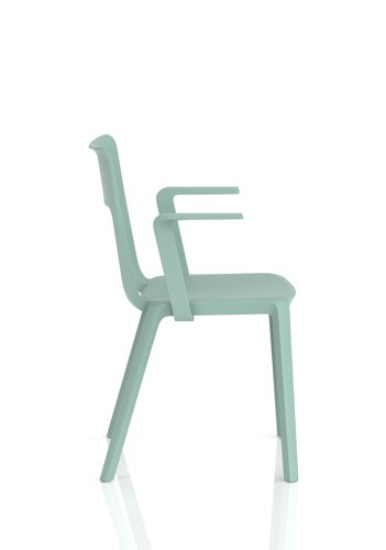 Nest Edge Stacking Cafe & Bistro Chair Green with Arms